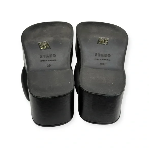 Staud 𒀭Rio Puffy Leather Thong Strap Platform Sandals 𒀭Black 𒀭39 9M - Picture 12 of 16